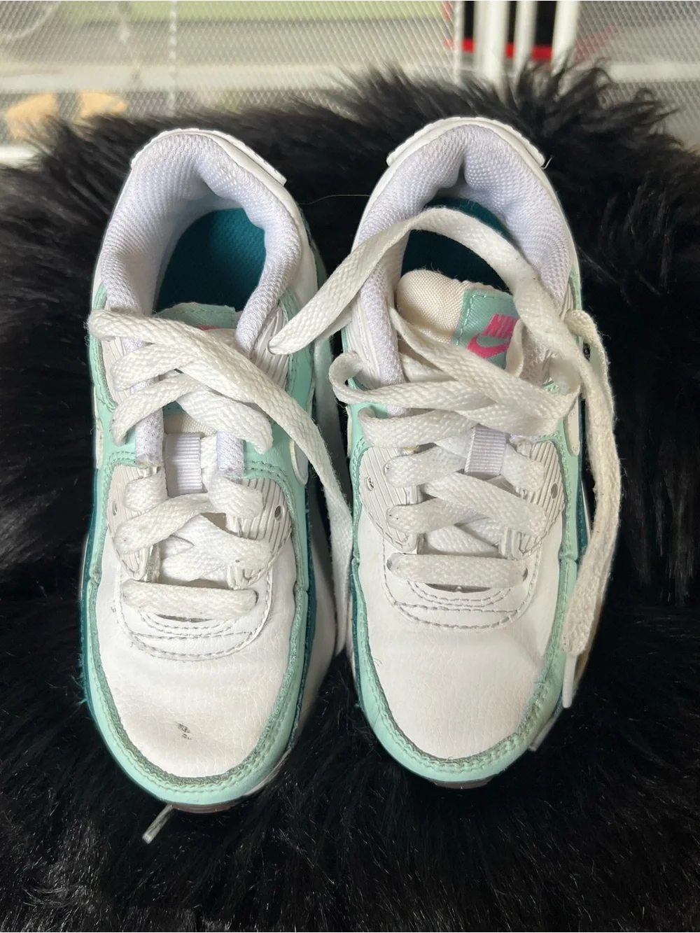 Nike Kids White Mint and Teal Sneakers